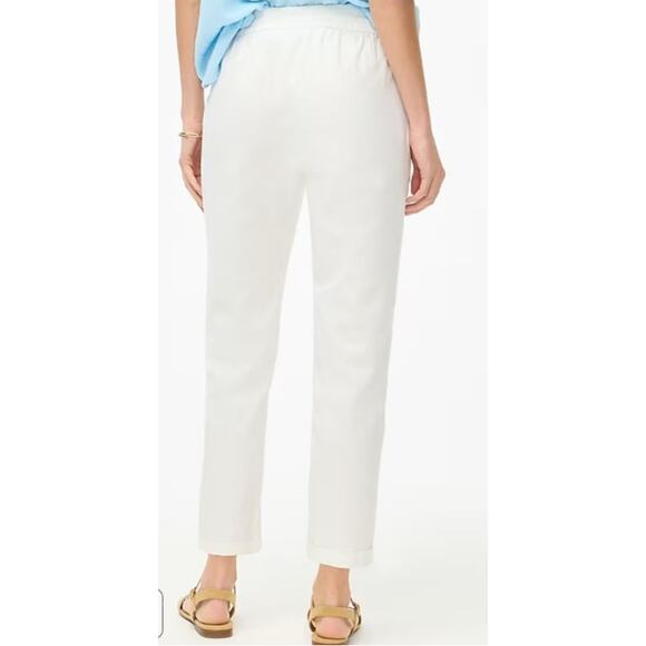 J.Crew Linen Cotton Blend Drawstring Pants in White Size 6 - Picture 3 of 14